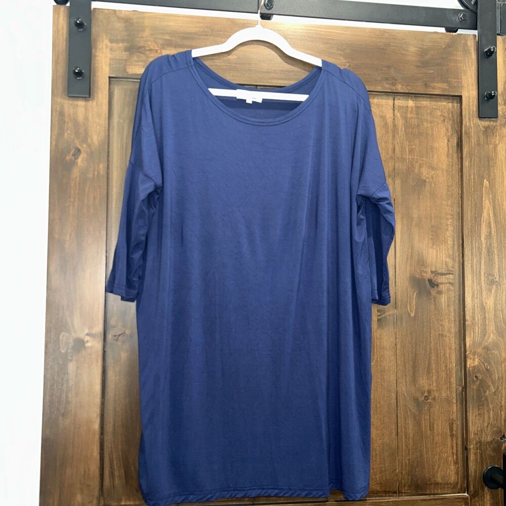 M1-Piko Bamboo 3/4 Sleeves Small Blue Tunic Dress/Top